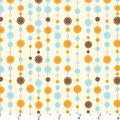 David Textiles Linear Polka Dots Cream Cotton Print 